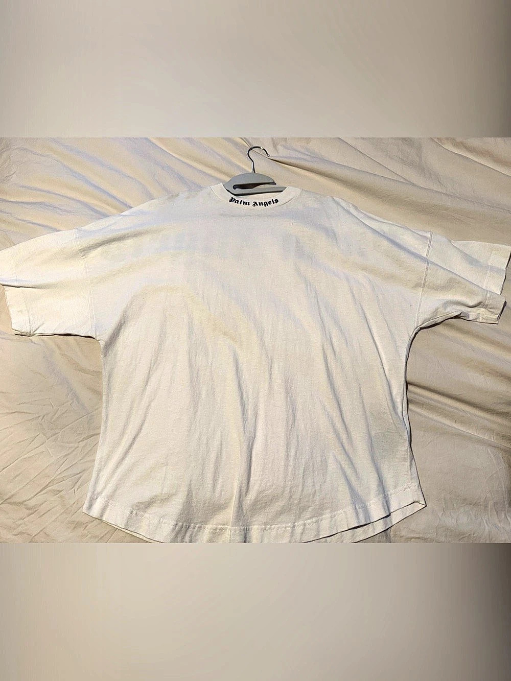 Palm Angels Classic Logo Over Tee Graphic Short Sleeve in White-small